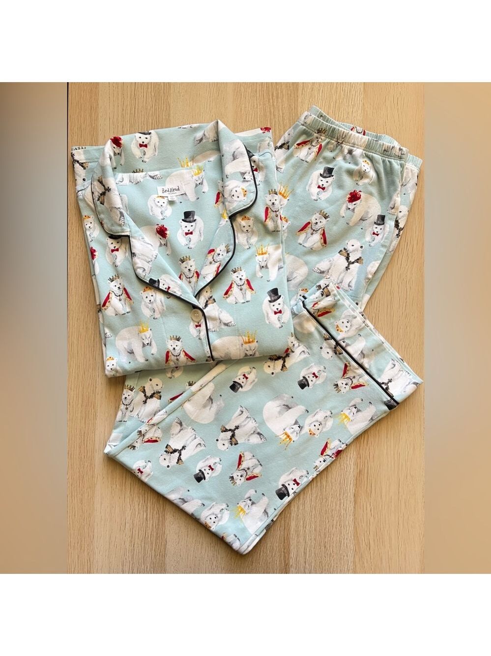 BedHead Pajamas M Organic Cotton Polar Bear Print Made USA - Picture 16 of 16